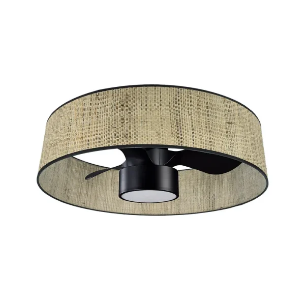 Ventilador de techo Abrila Olga negro madera LED 70 cm
