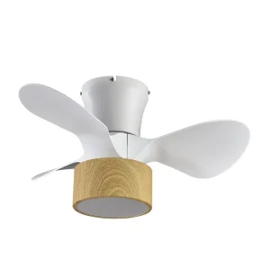 Ventilador de techo Abrila Natasha blanco cañizo luz LED 70 cm
