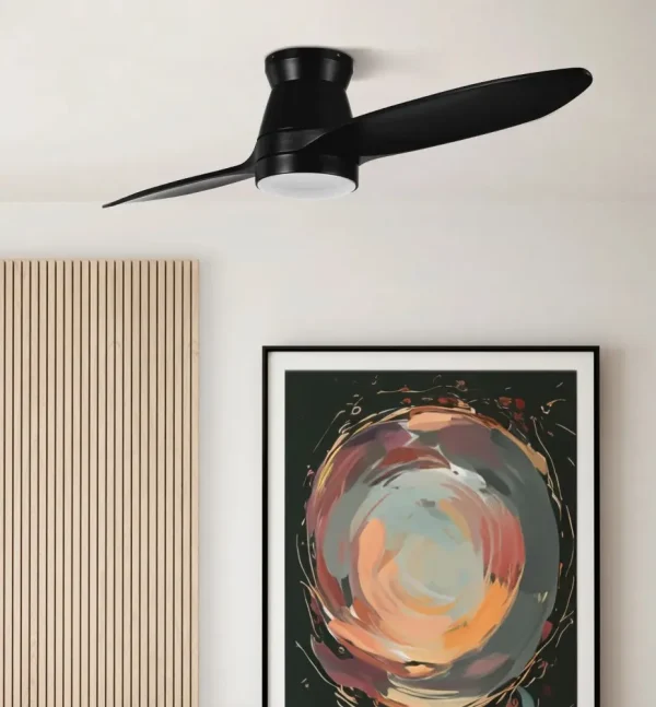 Ventilador de techo Abrila Nordic negro luz LED 132 cm