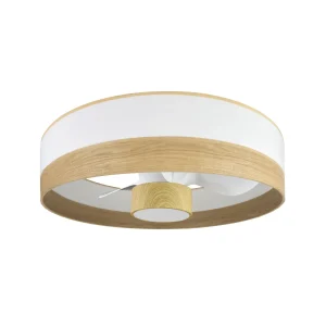 Ventilador de techo Abrila Olga blanco madera luz LED 70 cm
