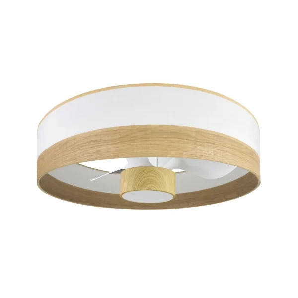 Ventilador de techo Abrila Olga blanco madera luz LED 70 cm