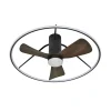 Ventilador de techo Abrila Oporto negro madera luz LED 84 cm