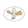 Ventilador de techo Abrila Oporto Mini blanco haya luz LED 66 cm