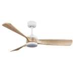 Ventilador de techo Abrila Oriente blanco madera luz LED 132 cm