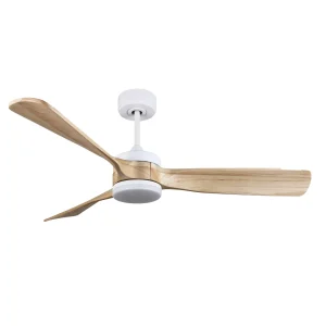Ventilador de techo Abrila Oriente blanco madera luz LED 132 cm