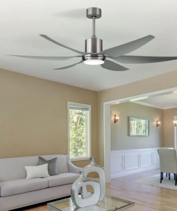 Ventilador de techo Abrila Otto níquel Plata luz LED 167 cm