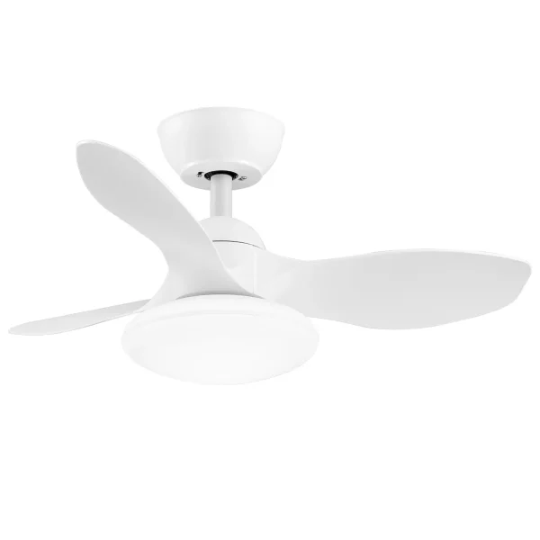 Ventilador de techo Abrila Paramo blanco luz LED 82 cm