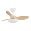 Ventilador de techo Abrila Paramo blanco haya luz LED 82 cm