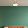 Ventilador de techo Abrila Paramo blanco haya luz LED 82 cm