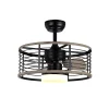 Ventilador de techo Abrila Pella negro madera luz LED 50 cm