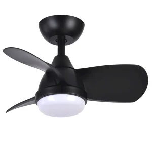 Ventilador de techo Abrila Pirdo negro luz LED 60 cm