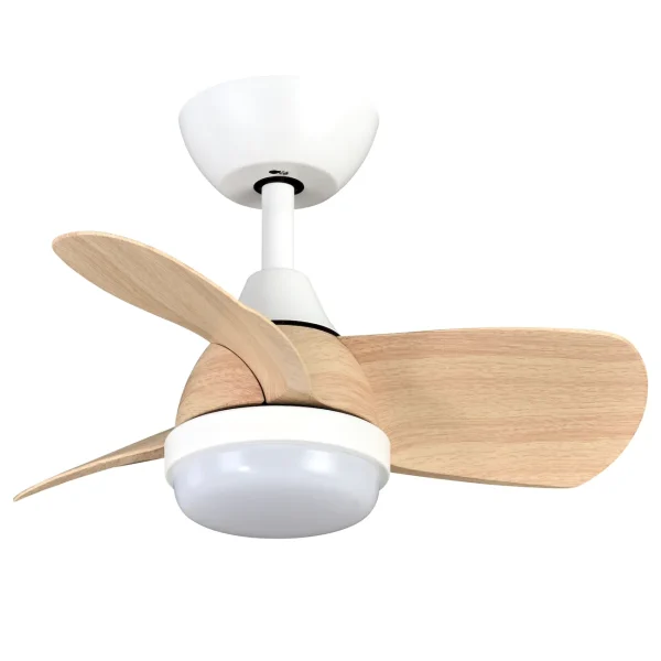 Ventilador de techo Abrila Pirdo blanco haya luz LED 60 cm