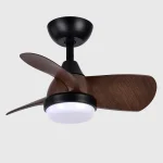 Ventilador de techo Abrila Pirdo negro marrón luz LED 60 cm