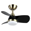 Ventilador de techo Abrila Pirdo cuero negro luz LED 60 cm