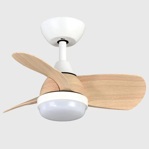 Ventilador de techo Abrila Pirdo blanco haya luz LED 60 cm