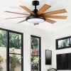 Ventilador de techo Abrila Pireo negro nogal luz LED 132 cm