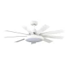 Ventilador de techo Abrila Pireo blanco haya luz LED 132 cm
