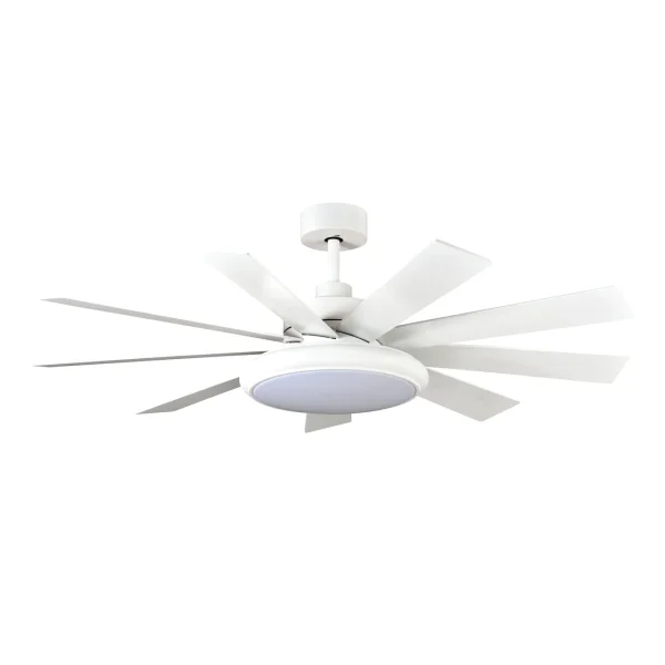 Ventilador de techo Abrila Pireo blanco haya luz LED 132 cm