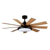 Ventilador de techo Abrila Pireo negro nogal luz LED 132 cm