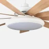 Ventilador de techo Abrila Pireo blanco haya luz LED 132 cm