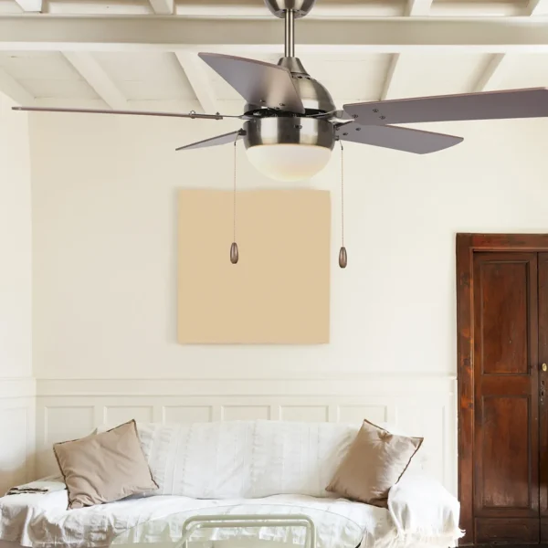 Ventilador de techo Abrila Pontia cuero cerezo - nogal luz 107 cm