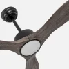 Ventilador de techo Abrila Segre negro madera luz LED 107 cm