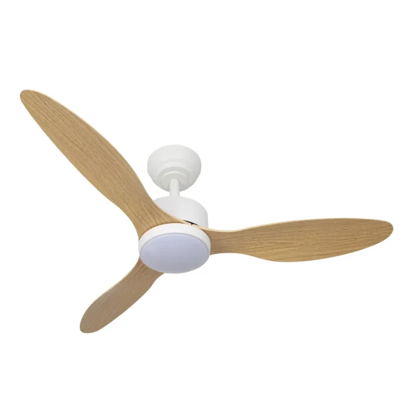 Ventilador de techo Abrila Serpa blanco haya luz LED 107 cm