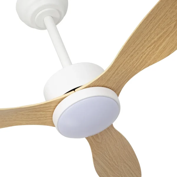 Ventilador de techo Abrila Serpa blanco haya luz LED 107 cm