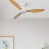 Ventilador de techo Abrila Serpa blanco haya luz LED 107 cm