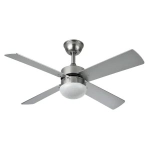 Ventilador de techo Abrila Sofia níquel plata haya con luz 107 cm
