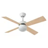 Ventilador de techo Abrila Sofia blanco - haya con luz 107 cm