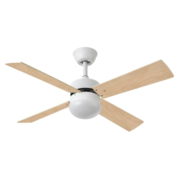 Ventilador de techo Abrila Sofia blanco - haya con luz 107 cm
