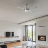 Ventilador de techo Abrila Sofia níquel plata haya con luz 107 cm