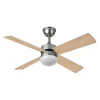 Ventilador de techo Abrila Sofia níquel plata haya con luz 107 cm