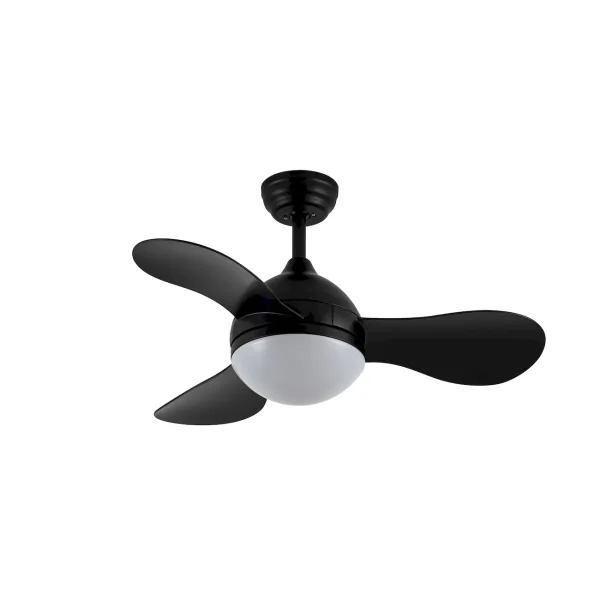 Ventilador de techo Abrila Solido negro luz LED 91 cm