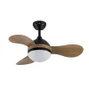 Ventilador de techo Abrila Solido negro madera luz LED 91 cm