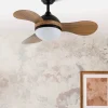 Ventilador de techo Abrila Solido negro madera luz LED 91 cm