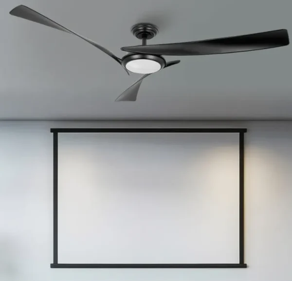 Ventilador de techo Abrila Tarento negro luz LED 132 cm