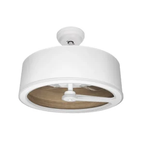 Ventilador de techo Abrila Tatiana blanco madera oscura LED 62 cm