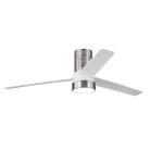 Ventilador de techo Abrila Teo níquel blanco luz LED 139 cm