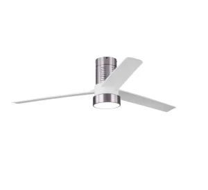 Ventilador de techo Abrila Teo níquel blanco luz LED 139 cm