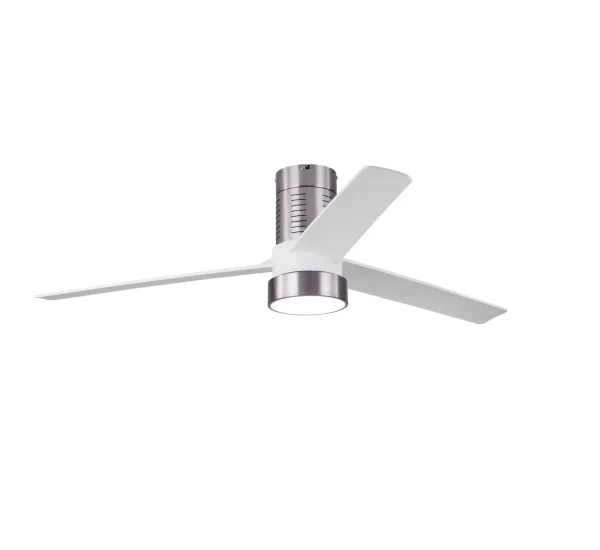 Ventilador de techo Abrila Teo níquel blanco luz LED 139 cm