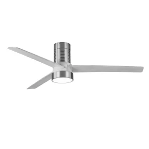 Ventilador de techo Abrila Teo níquel Gris luz LED 139 cm