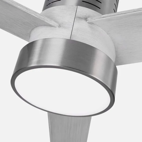 Ventilador de techo Abrila Teo níquel Gris luz LED 139 cm