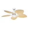 Ventilador de techo Abrila Torcal blanco madera luz LED 130 cm