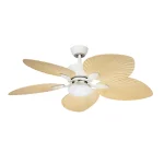 Ventilador de techo Abrila Torcal blanco madera luz LED 130 cm