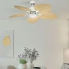Ventilador de techo Abrila Torcal blanco madera luz LED 130 cm
