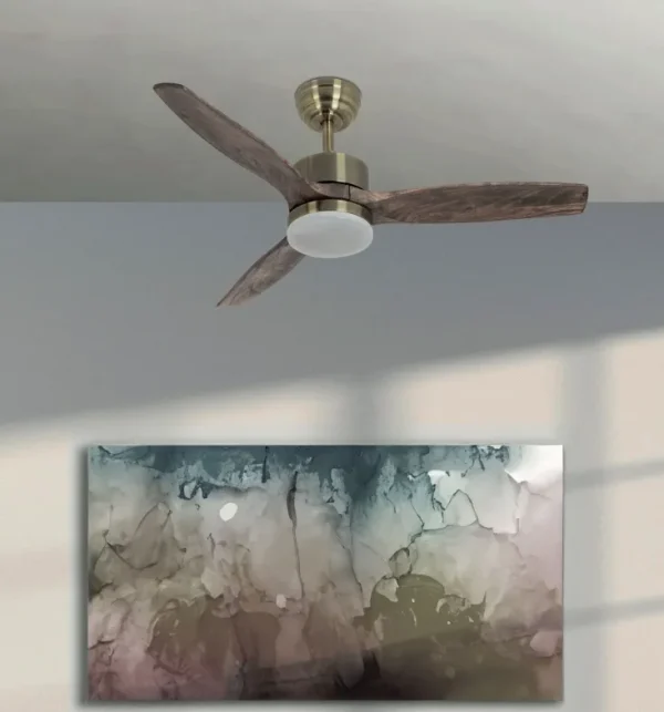 Ventilador de techo Abrila Torino negro madera luz LED 107 cm