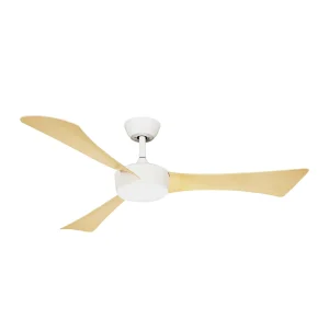 Ventilador de techo Abrila Tormos blanco haya luz LED 132 cm