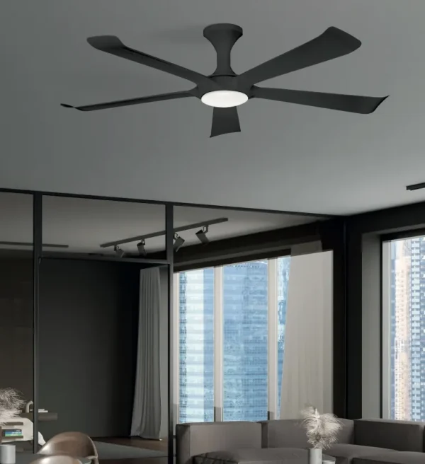 Ventilador de techo Abrila Vinaros negro luz LED 144 cm